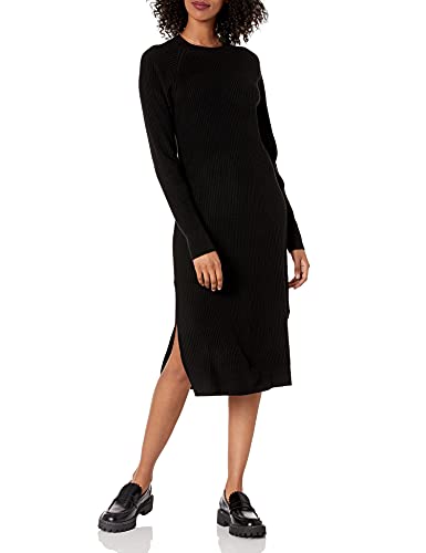 The Drop Women's Renata Rib Slounge Midi Dress, Black, X, Plus Size
