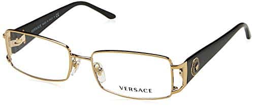 Versace VE  Pale Gold Metal Rectangle Eyeglasses mm