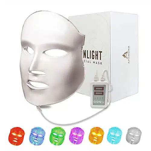 Aphrona FDA cleared LED Facial Skin Care Mask MOONLIGHT PRO Color Treatment Photon Mask (White)