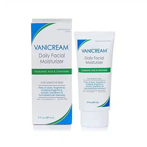 Vanicream Daily Facial Moisturizer With Ceramides and Hyaluronic Acid   Formulated Without Common Irritants for Those with Sensitive Skin, fl oz (Pack of )