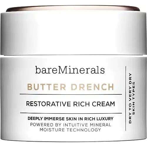 bareMinerals Butter Drench Restorative Rich Face Cream, Hydrating Face Lotion, Helps Skin Retain Moisture, Soothes Dry Skin, Non Comedogenic, Vegan
